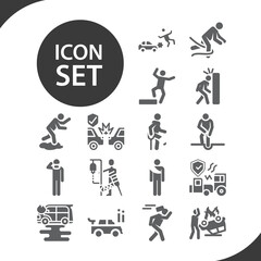 Simple set of occurred related filled icons.