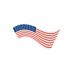 american flag icon, colorful design