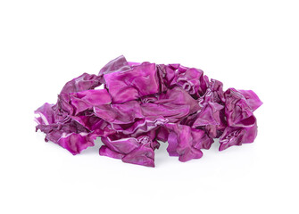 slice purple cabbage isolated on white background.