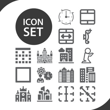 Simple set of commune related filled icons.