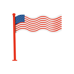 icon of united states of america flag with pole