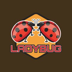 Mascot ladybug logo isolated