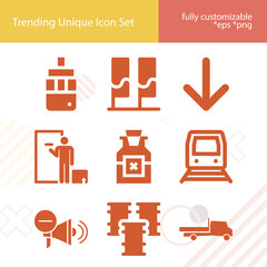 Simple set of container related filled icons.