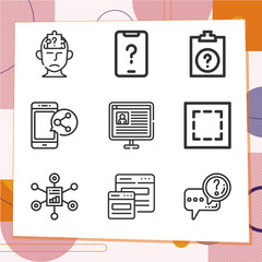 Simple set of 9 icons related to dispute