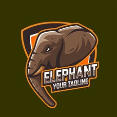Maskot  elephant head gaming logo