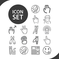 Simple set of toe related lineal icons.