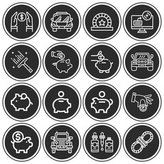 16 pack of favor  lineal web icons set