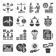 16 pack of equity  filled web icons set