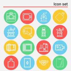 16 pack of grinding  lineal web icons set