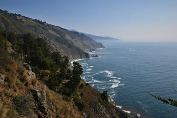 mountains and ocean sea.  Landscapes