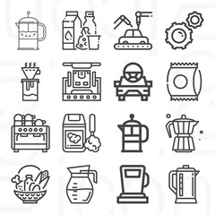 16 pack of manufacturers  lineal web icons set