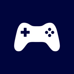 Game controller icon isolate on blue background.