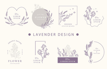 Beauty occult design collection with lavender.Vector illustration for icon,sticker,printable and tattoo