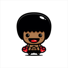 cute boxer character vector design