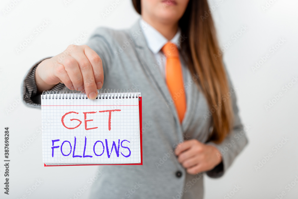 Poster handwriting text writing get follows. conceptual photo an individual who imitates copies or takes as