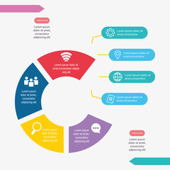 infographic circular four steps information graph template