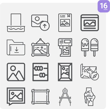 Simple set of figure related lineal icons.