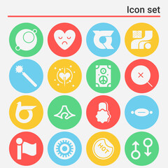16 pack of colors  filled web icons set
