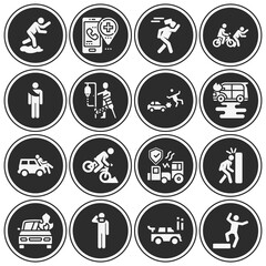 16 pack of chance event  filled web icons set