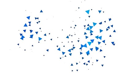 Light BLUE vector template with crystals, triangles.