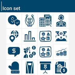 Simple set of institutions related filled icons.