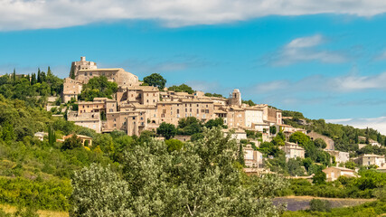 Simiane-la-Rotonde in Provence, beautiful village perched on the mountain
