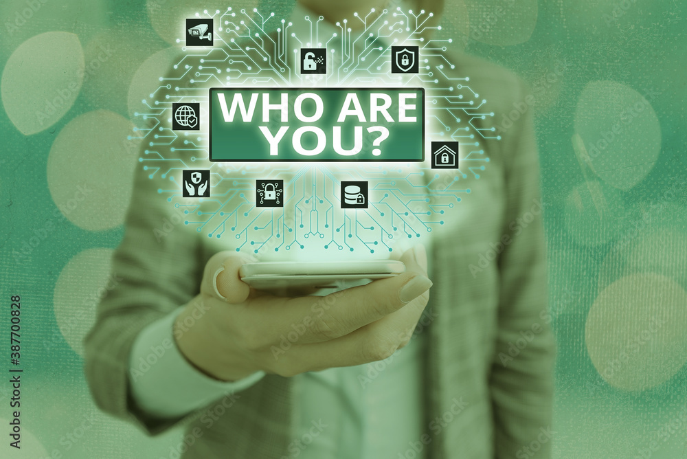Poster conceptual hand writing showing who are youquestion. concept meaning inviting someone to join in you