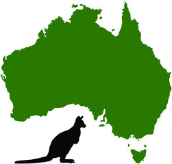 silhouette of a map of the Australia continent