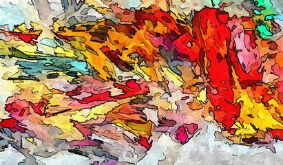 Watercolor, oil, grunge background Texture of strokes of colored paint, blurred spots with brushes of different sizes and shapes.