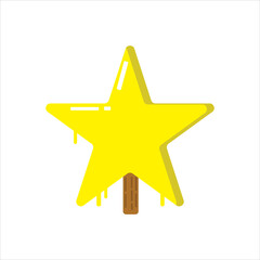 Illustration vector graphic of a star ice cream. Fit for ice cream product logos and stickers for children's books.