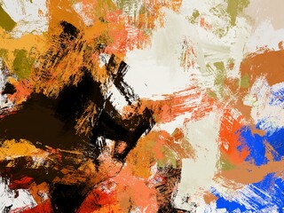 Watercolor, oil, grunge background Texture of strokes of colored paint, blurred spots with brushes of different sizes and shapes.