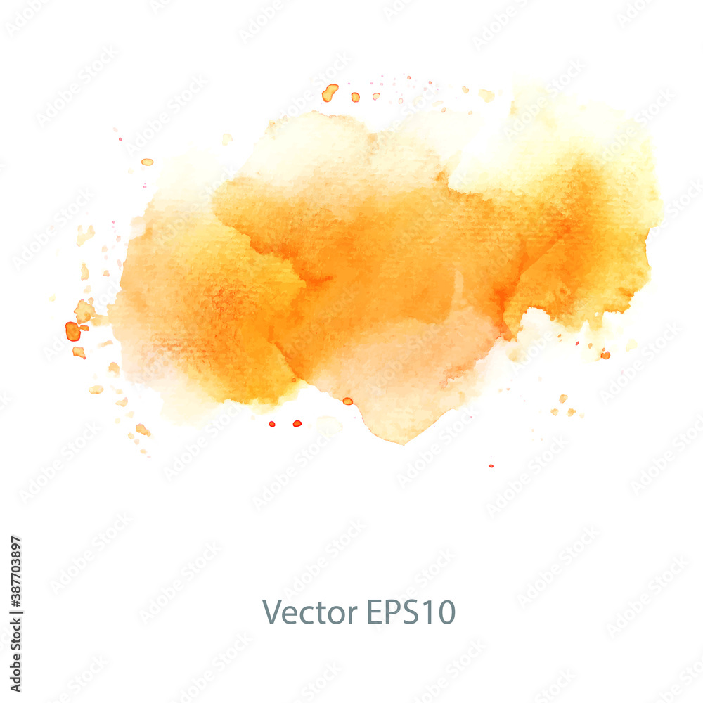 Sticker orange watercolor background. vector background