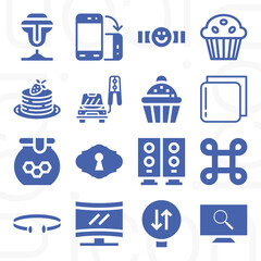 16 pack of jam  filled web icons set