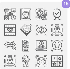 Simple set of remembering related lineal icons.