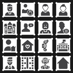 16 pack of neighbor  filled web icons set