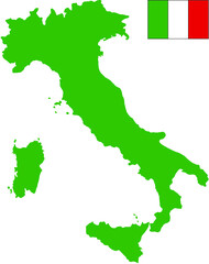 italy map with flag