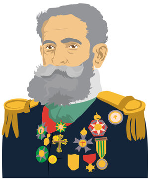 Ilustra&ccedil;&atilde;o Caricatura do Marechal Deodoro da Fonseca o primeiro Presidente do Brasil