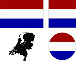 netherlands flags with map