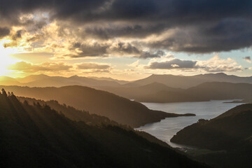 sunset in the mountains