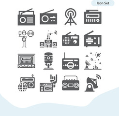 Simple set of fm related filled icons.