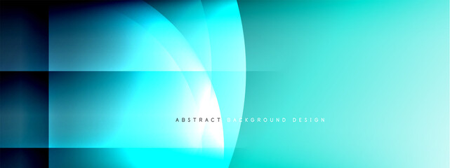 Vector abstract background - circle and cross on fluid gradient with shadows and light effects. Techno or business shiny design templates for text