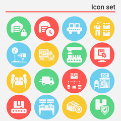 16 pack of merchant marine  filled web icons set