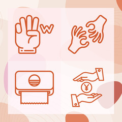 Simple set of charm related lineal icons
