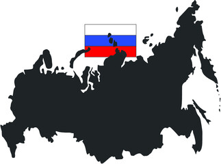 russia map with flag