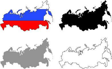 russia map and flag