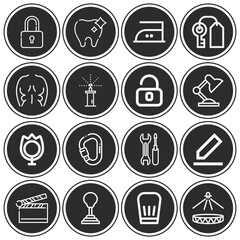 16 pack of gang  lineal web icons set
