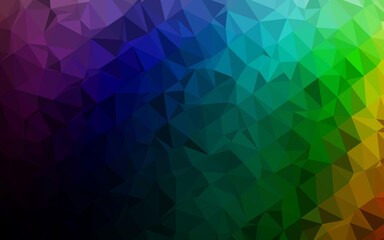 Obraz premium Dark Multicolor, Rainbow vector low poly texture.