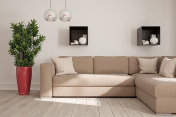 Modern interior design. 3D illustration