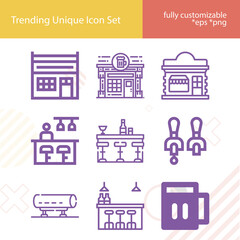 Fototapeta premium Simple set of crawl related lineal icons.