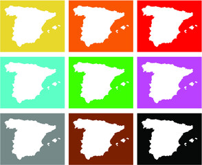 set of spain maps
